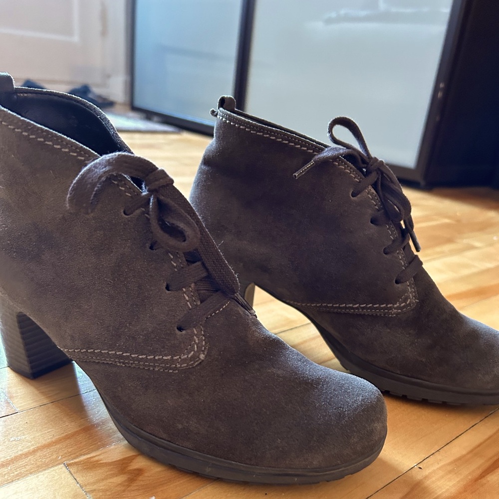 Lace Up Suede Booties